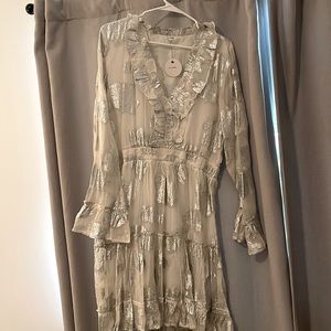 Diver Rose Smocked Ruffle Dress